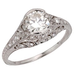 Art Deco diamond platinum engagement ring