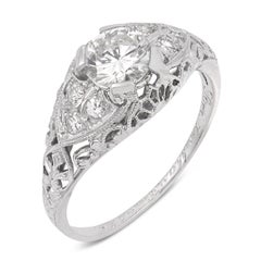 Art Deco diamond platinum engagement ring