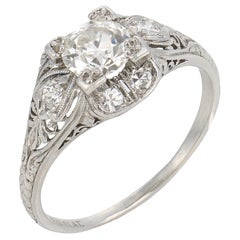 Art Deco diamond platinum engagement ring