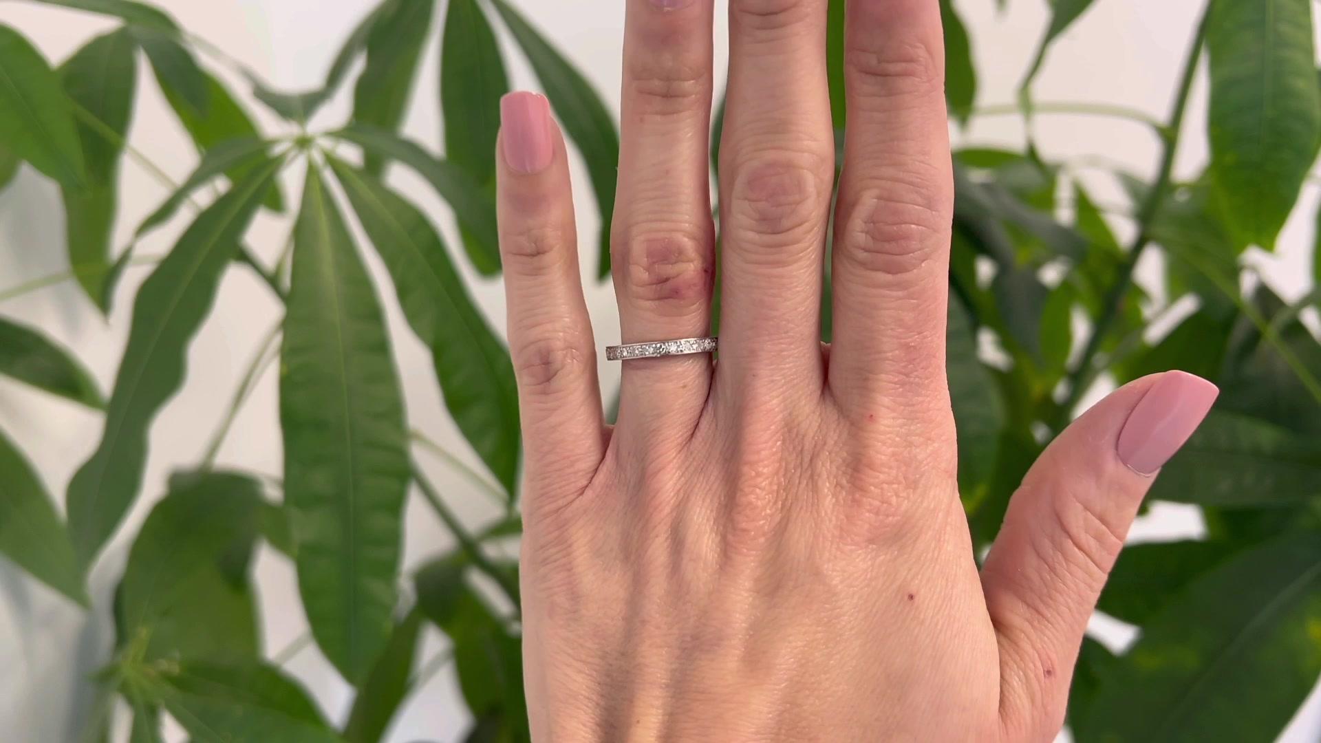 Eternity-Ring aus Platin mit Diamant im Art déco-Stil (Einfacher Schliff)