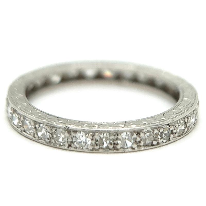 Eternity-Ring aus Platin mit Diamant im Art déco-Stil für Damen oder Herren