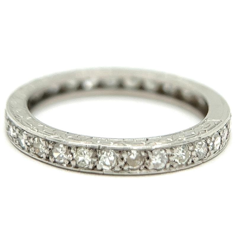 Eternity-Ring aus Platin mit Diamant im Art déco-Stil 1