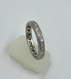Art Deco Diamond Platinum Eternity Band Ring Wedding Engagement