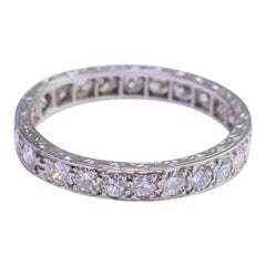 Vintage Art Deco Diamond Platinum Eternity Ring
