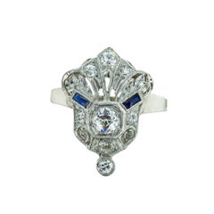 Art Deco Diamond Platinum Filigree Ring