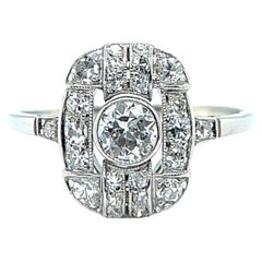 Art Deco Diamond Platinum Filigree Ring