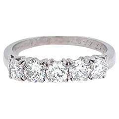 Art Deco 1.00 Carat Diamond Platinum Five Stone Ring