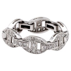 Used Art Deco Diamond Platinum Flexible Ring