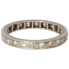 Antique Art Deco Diamond Platinum Full Eternity Band