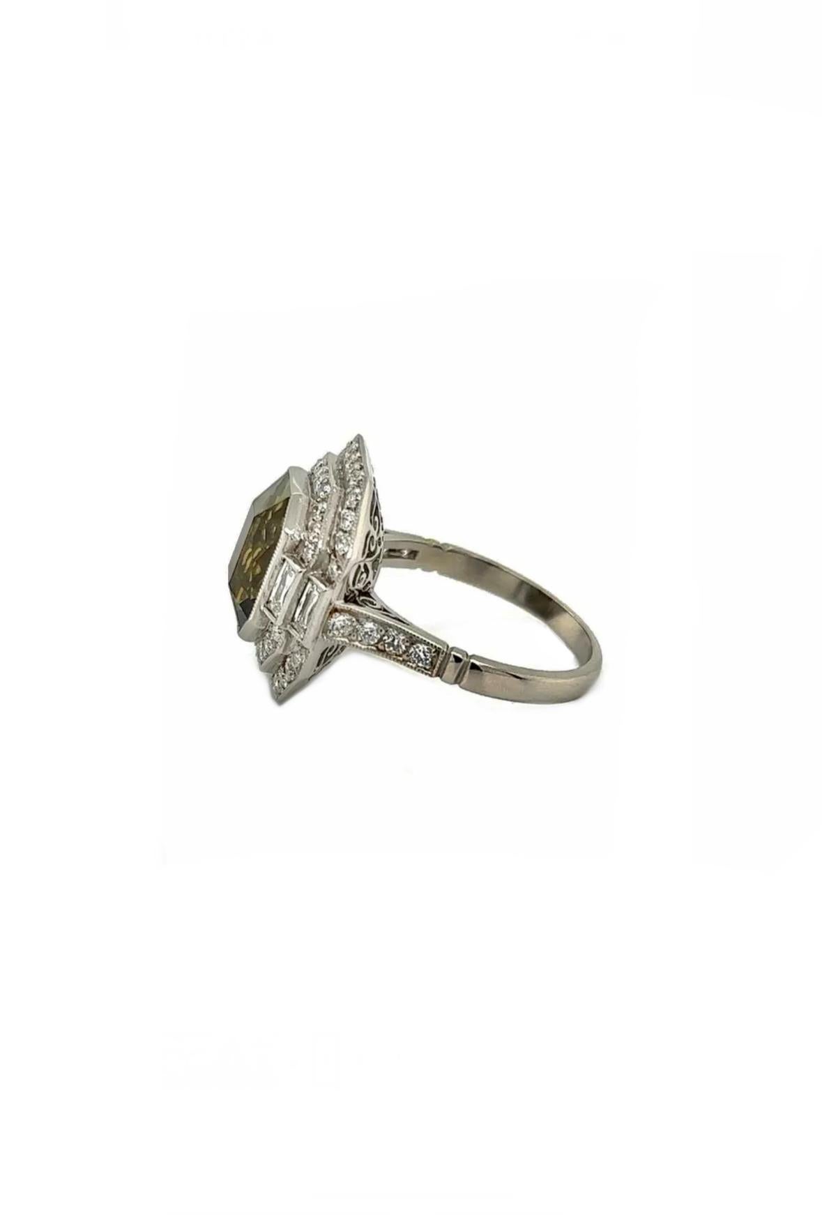 Platin Diamant GIA zertifiziert 5,68 Karat Strahlenschliff Alexandrit Ring im Zustand „Neu“ im Angebot in Los Angeles, CA