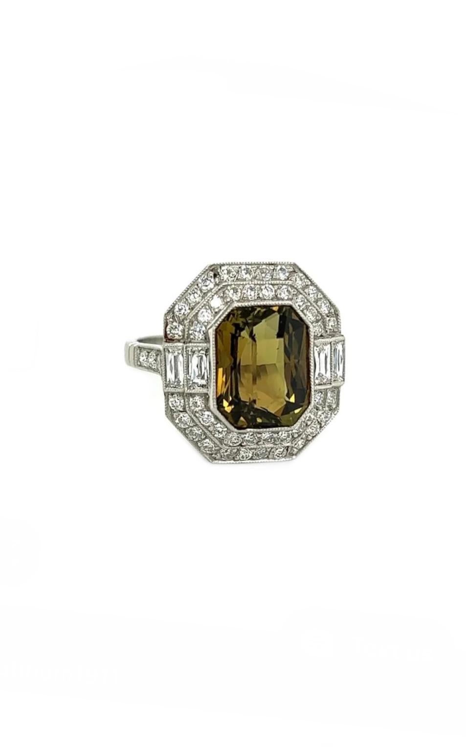 Platin Diamant GIA zertifiziert 5,68 Karat Strahlenschliff Alexandrit Ring Damen im Angebot