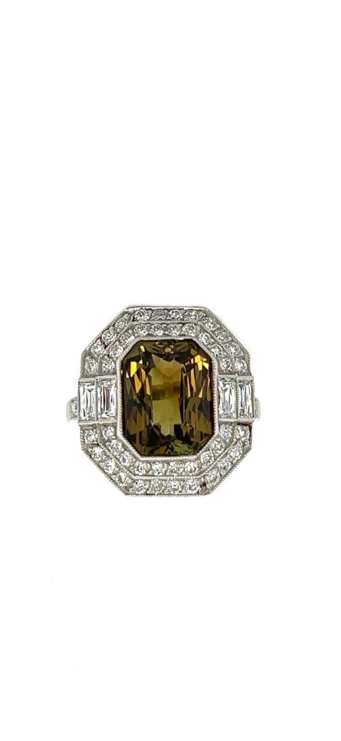 Platin Diamant GIA zertifiziert 5,68 Karat Strahlenschliff Alexandrit Ring im Angebot 1