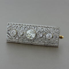 Broche Art déco en or et platine avec diamants