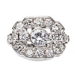 Antique Art Deco Diamond Platinum Gold Ring