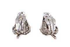 Art Deco Diamond Platinum Leaf Earrings