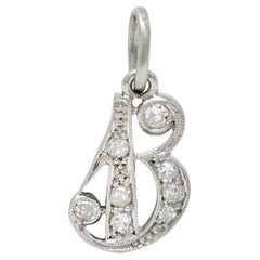 Art Deco Diamond Platinum Letter B Vintage Charm