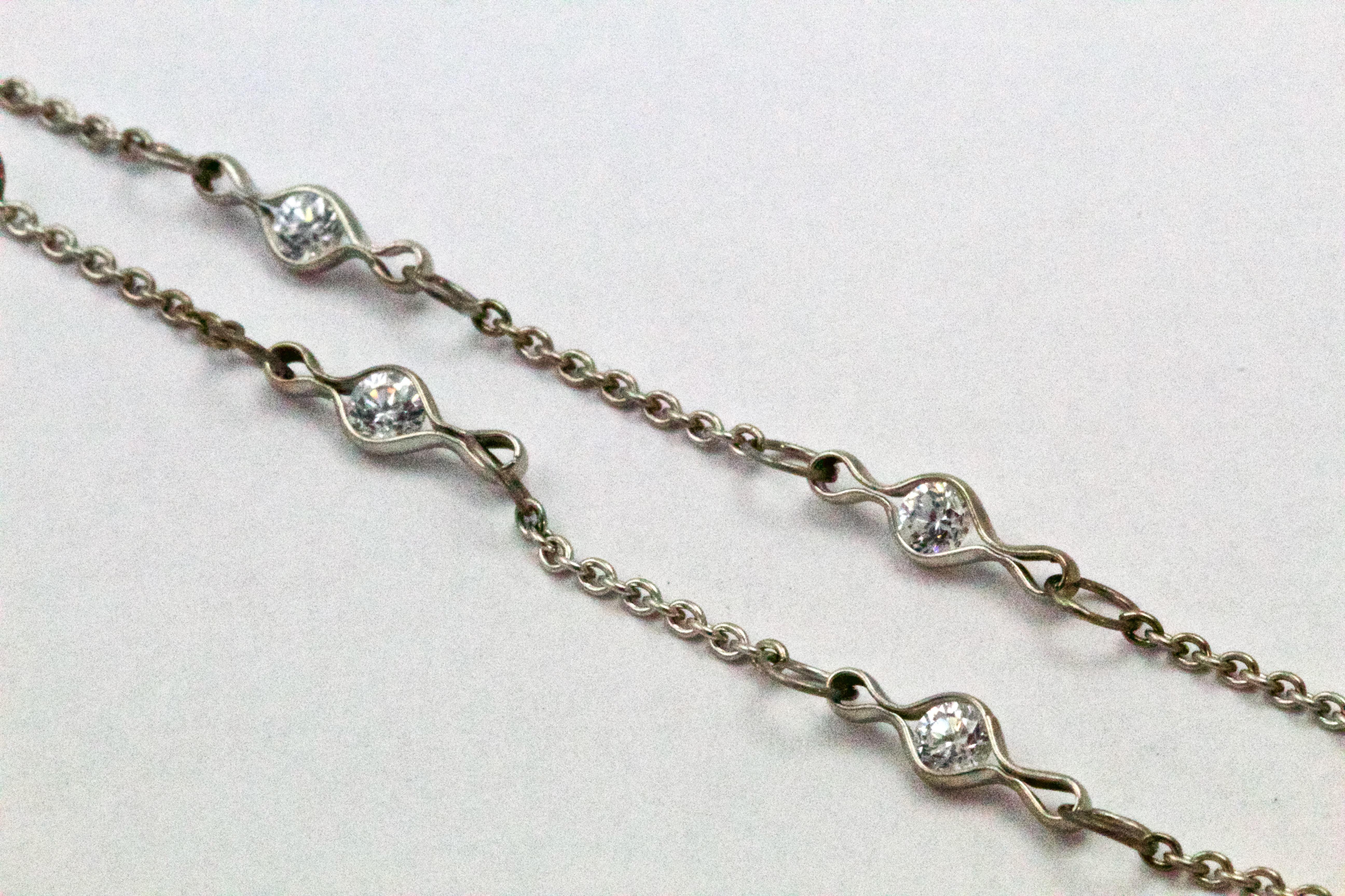 Women's Art Deco Diamond Platinum Necklace Chain