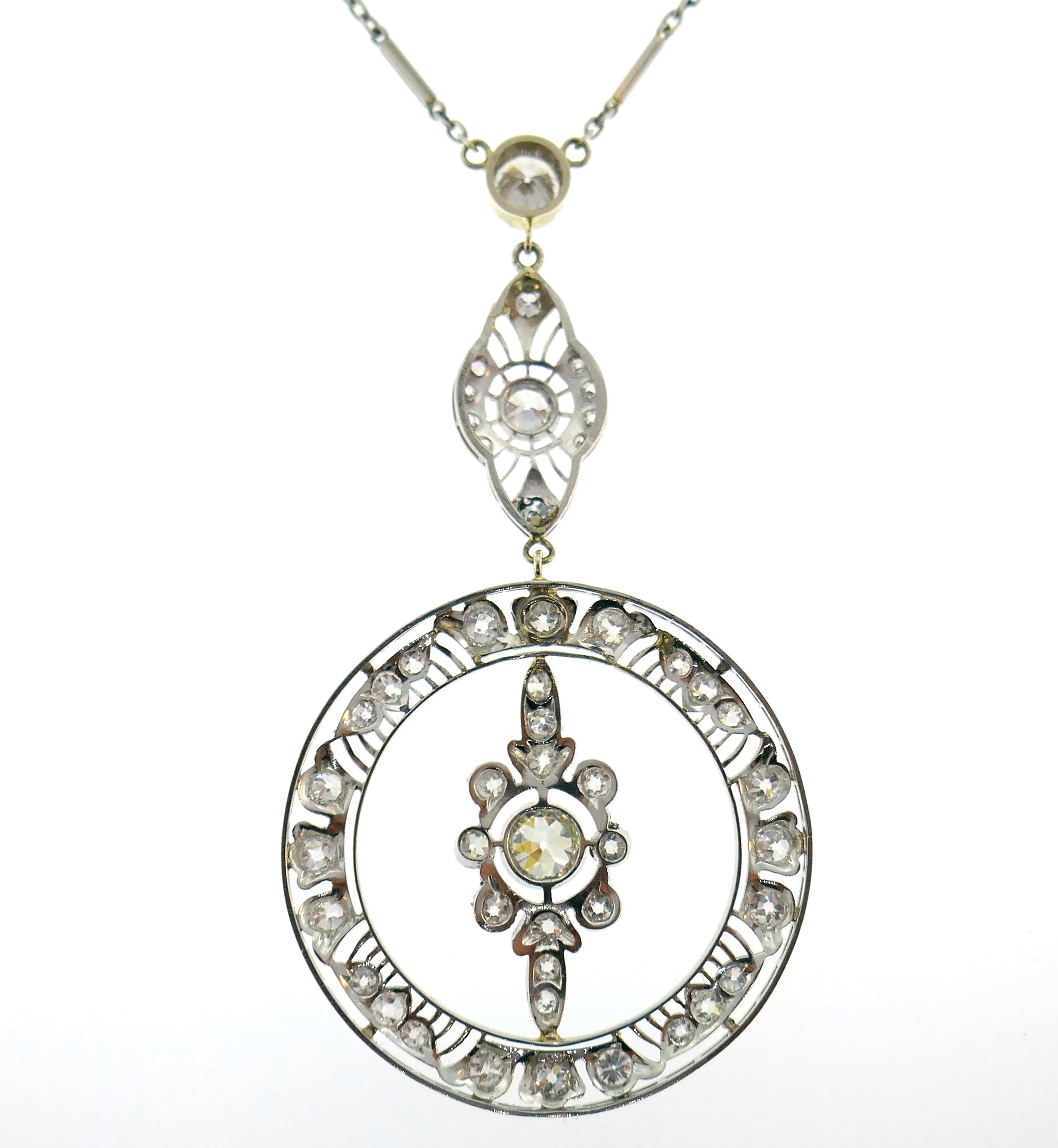 Women's Art Deco Diamond Platinum Necklace