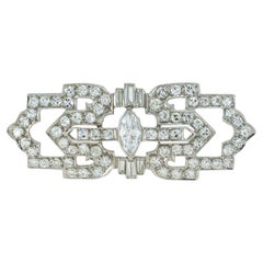 Art Deco Diamond Platinum Plaque Brooch