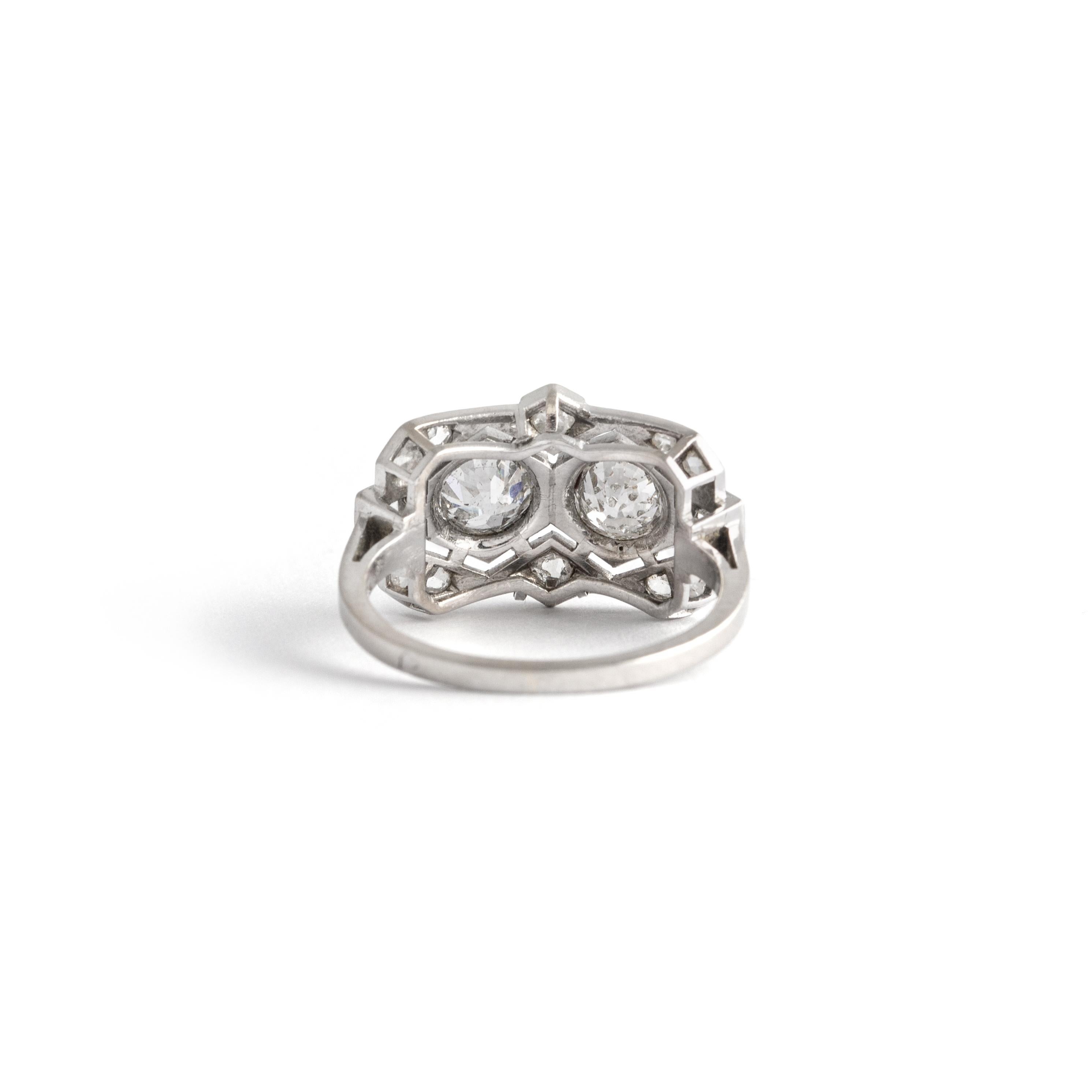 Art Deco Diamond Platinum Ring 1930S 1