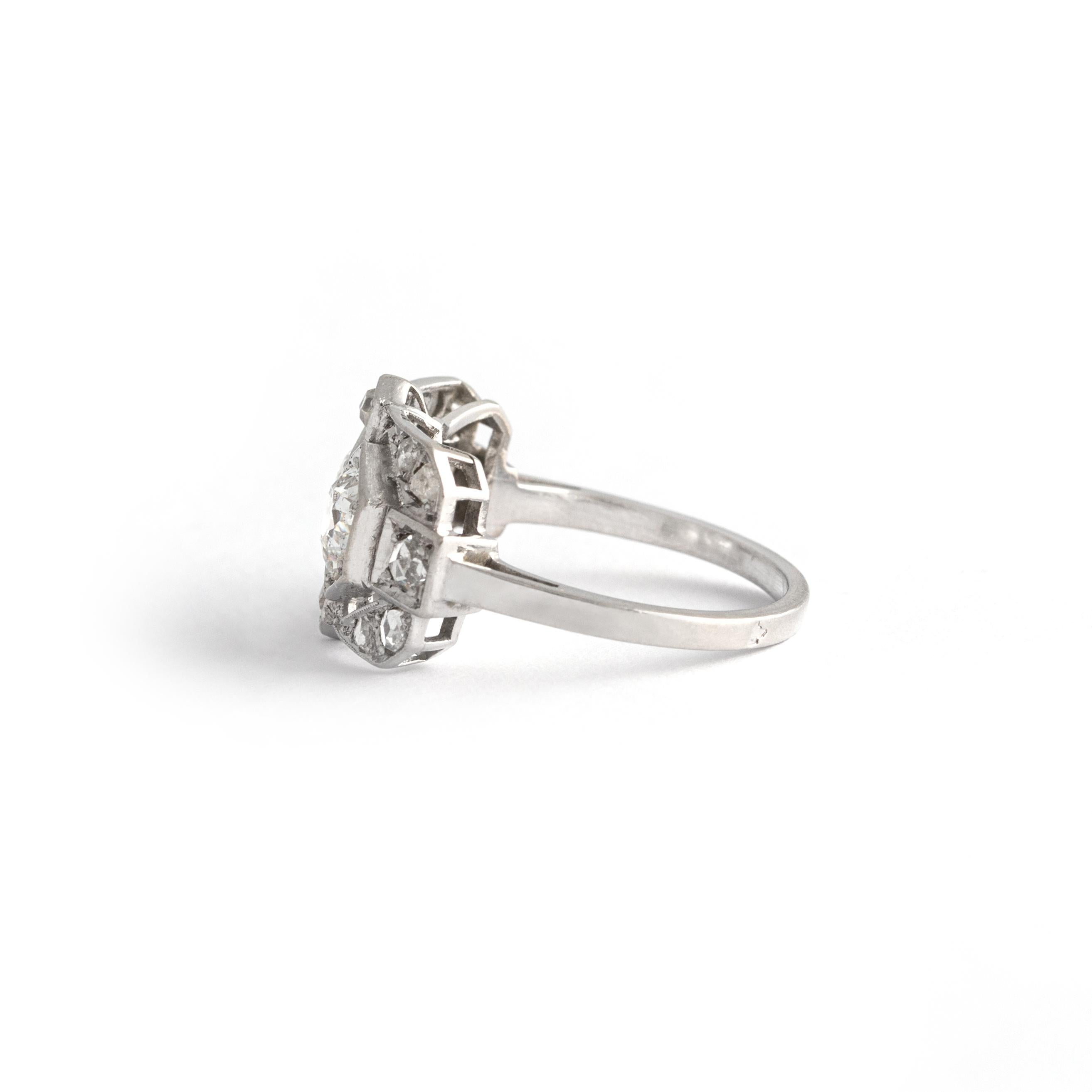 Art Deco Diamond Platinum Ring 1930S 2