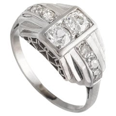 Antique Art Deco Diamond Platinum Ring 1925