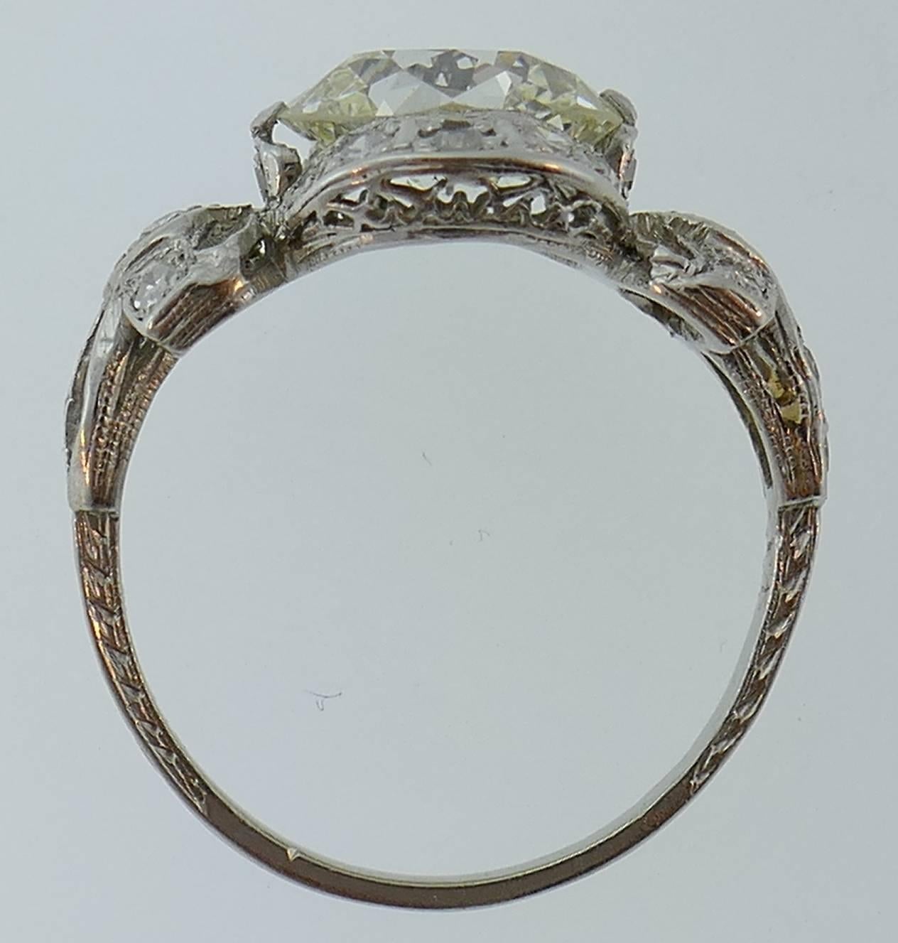 Art Deco Diamond Platinum Ring 5