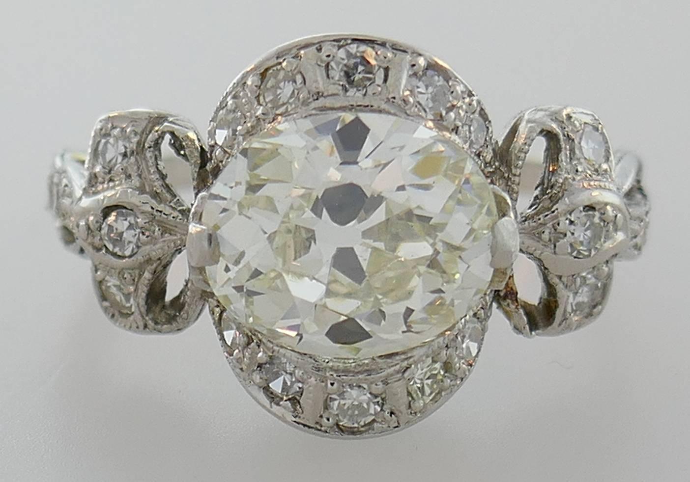 Women's or Men's Art Deco Diamond Platinum Ring