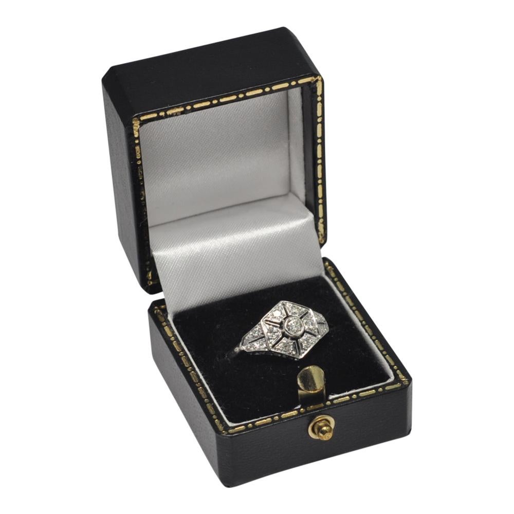 Art Deco Diamond Platinum Ring For Sale 2