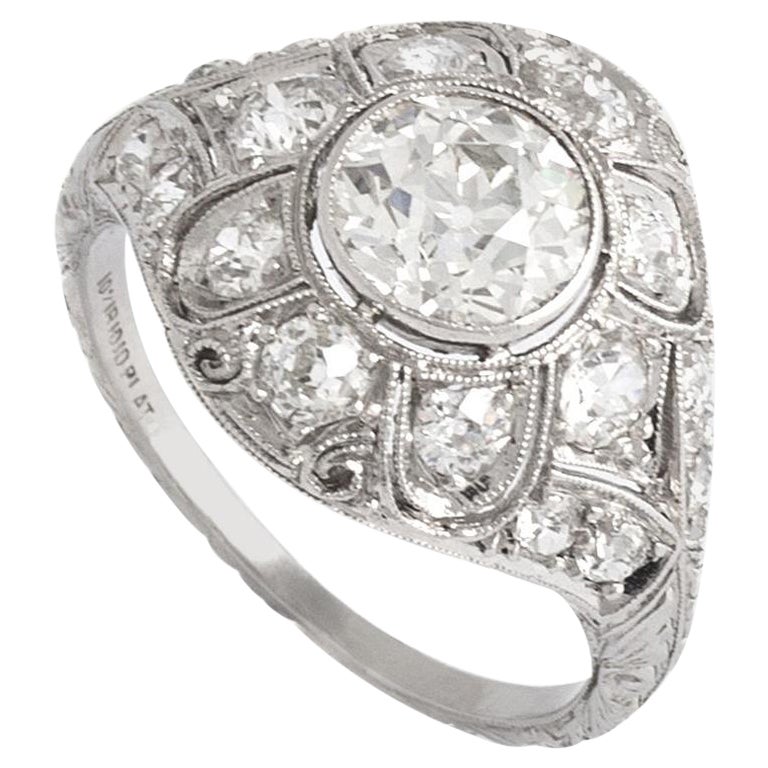 Art Deco Diamant Platin Ring