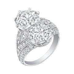Neil Lane Couture Art Deco Diamond, Platinum "Toi & Moi" Ring
