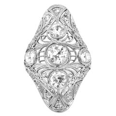 Art Deco Diamond Platinum Ring
