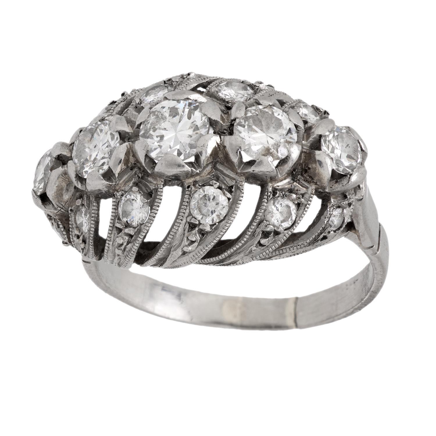 Art Deco diamond platinum ring