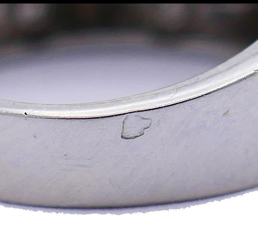 Art Deco Diamond Platinum Ring French Signed SB 2