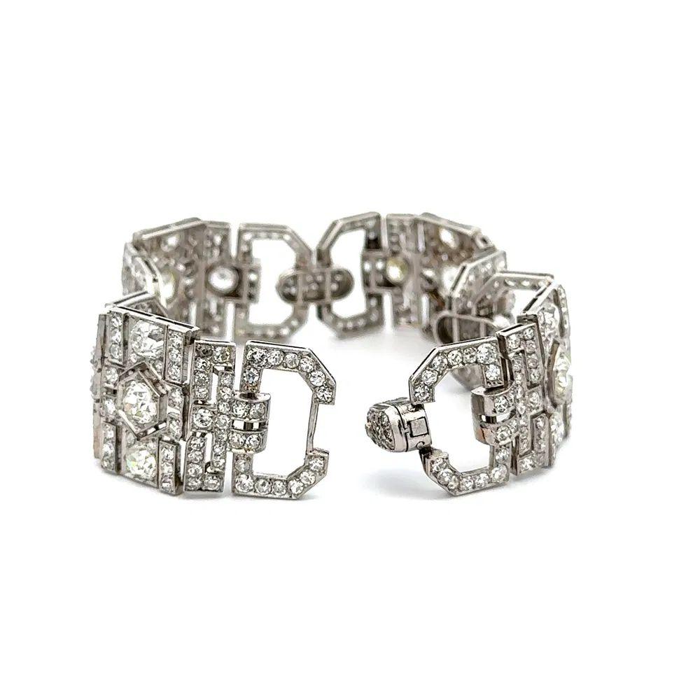 Bracciale Art Deco in platino con diamanti Estate Jewelry in vendita 1