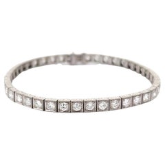 Bracelet de tennis Art déco en platine et diamants