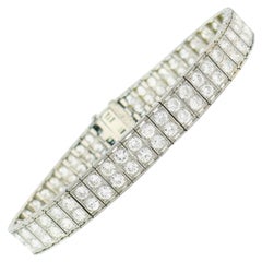 Art Deco Diamond Platinum Tennis Line Bracelet