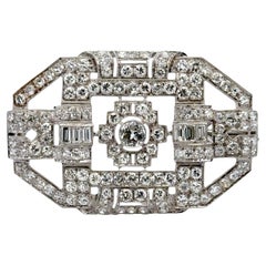Alfiler Broche Art Decó Diamante Platino Vintage