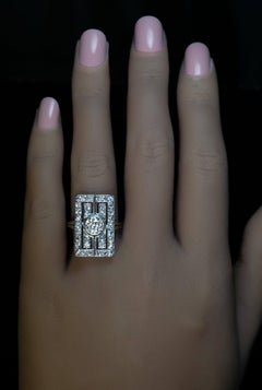 Art Deco Diamond Platinum Vintage Engagement Ring