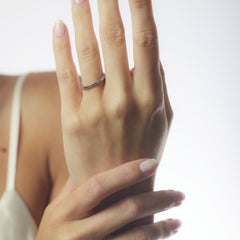 Art Deco Platinum Wedding Band with Seven Single Cut Diamonds, 1930s