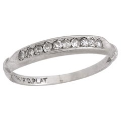 Art Deco diamond platinum wedding band