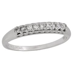 Art Deco diamond platinum wedding band