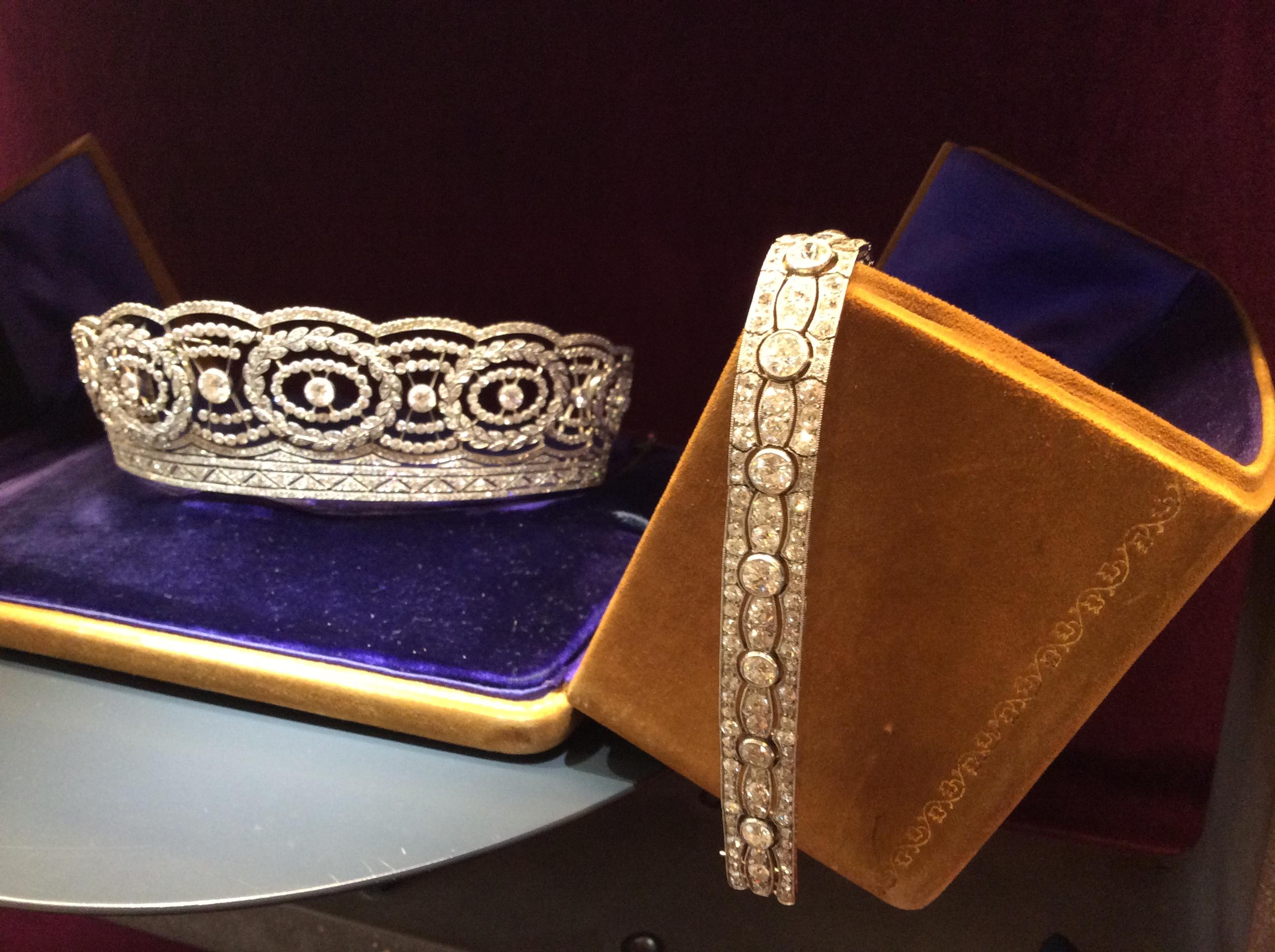 Art Deco Diamond Platinum White Gold Bracelet / Bandeau ca. 1915 3