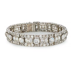 Bracciale Art Deco in oro bianco e platino con diamanti / Bandeau, 1915 ca.