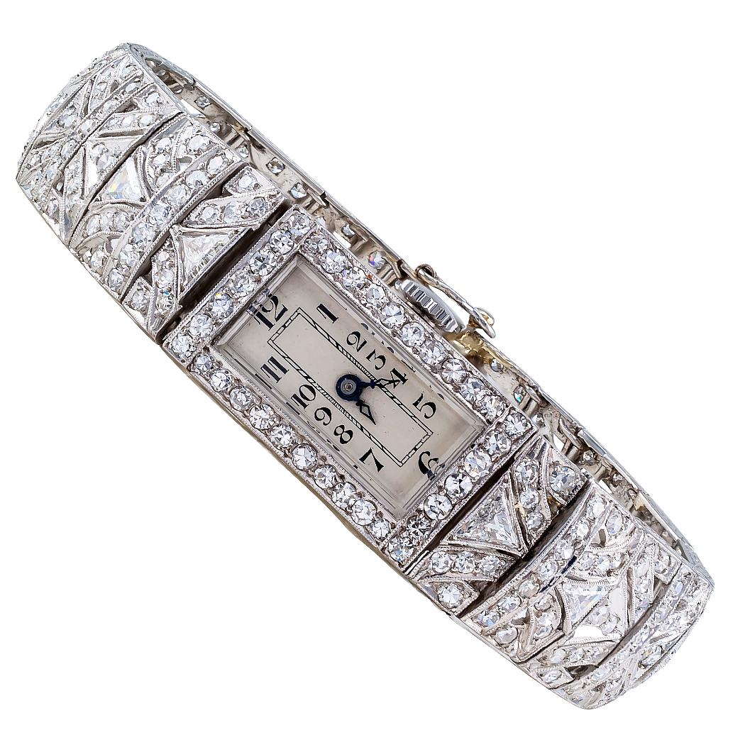 Art Deco Diamond Platinum Wristwatch