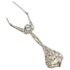 Art Deco Diamond Platinume Necklace