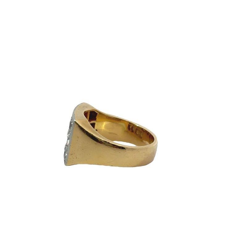 Taglio antico europeo Anello Art Deco con diamante in oro e platino in vendita