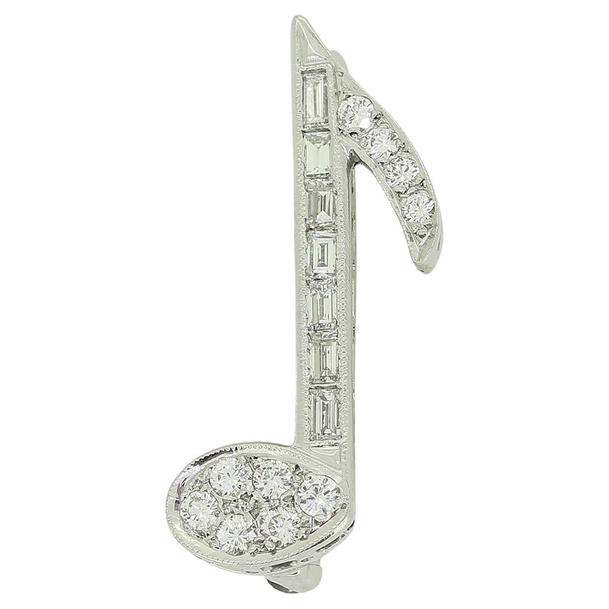 Spilla Quaver con diamante Art Deco
