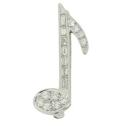 Broche Quaver de diamantes Art Déco
