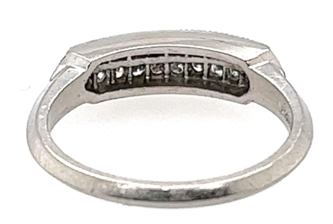 Art Deco Diamond Ring 1/2ct Two Row Single Cuts Original 1947 Antique Platinum For Sale 5